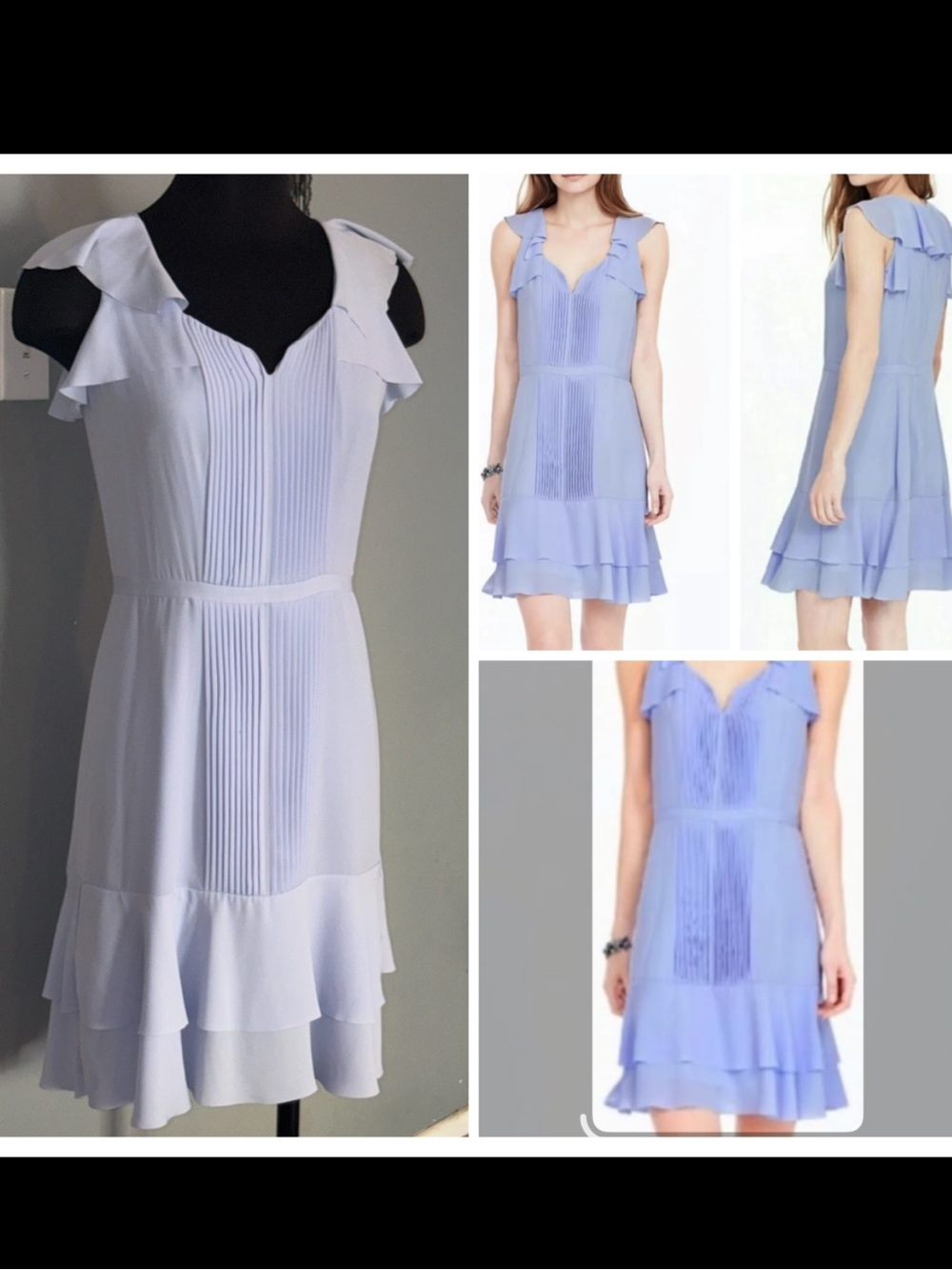 BANANA REPUBLIC Pleated Ruffle Dress 👗 size: 2 EUC.